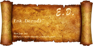 Enk Dezső névjegykártya